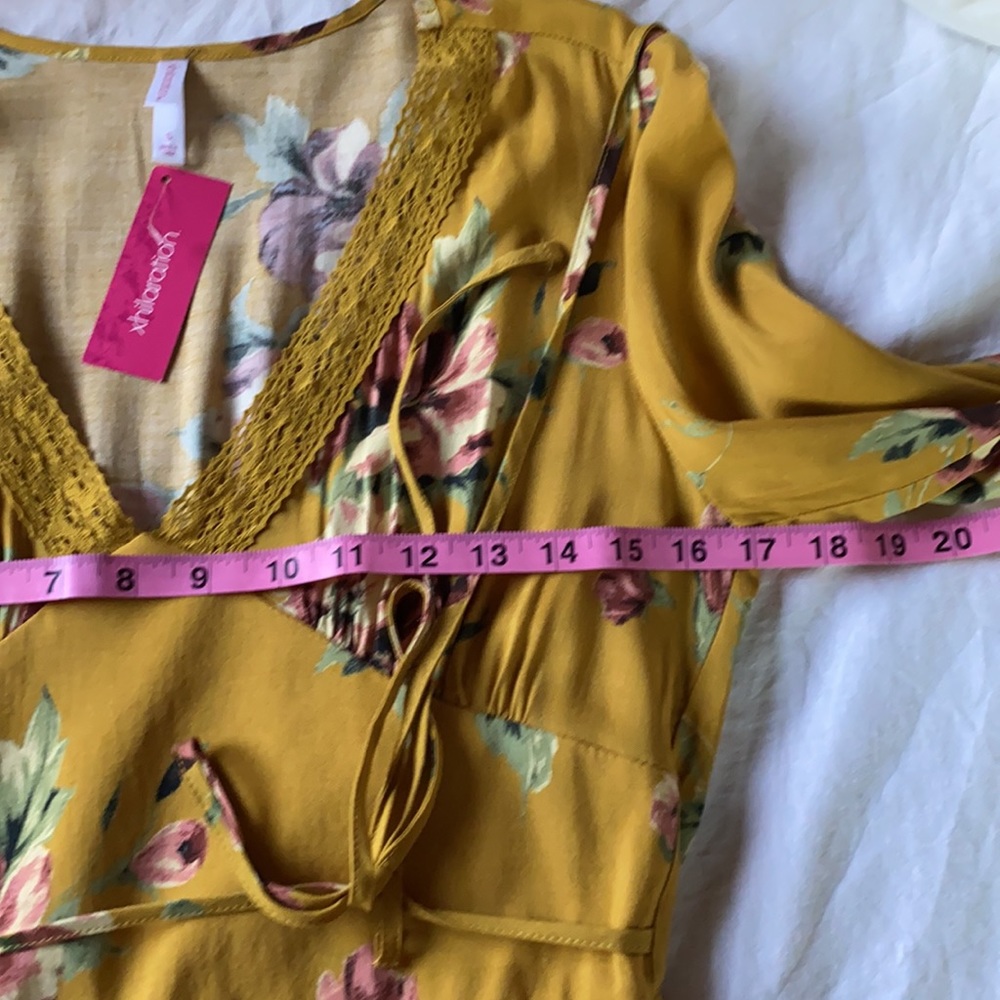 floral print long sleeve bohemian S - Picture 7 of 10